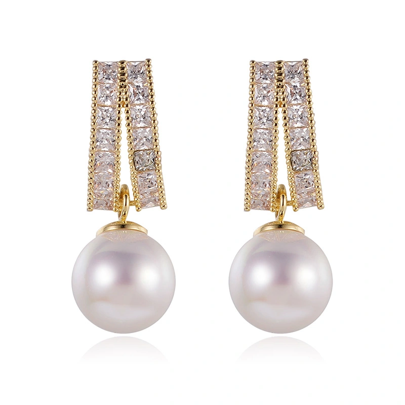 Temperament Female Gentle And Thin Natural Pearl Earrings