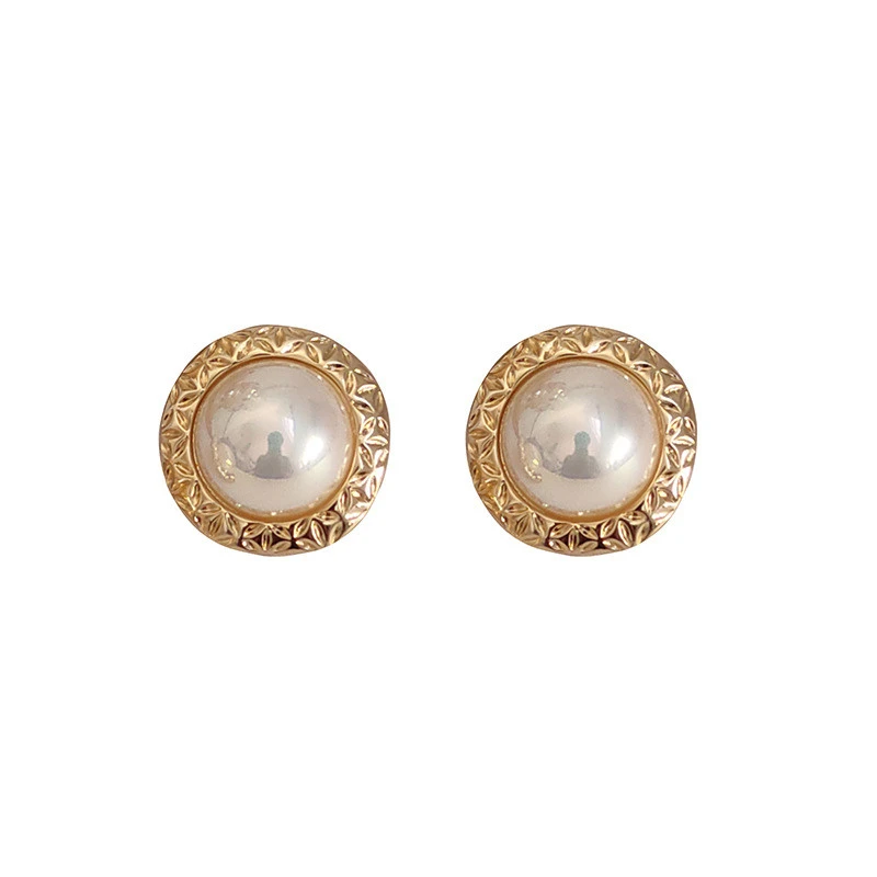 French Retro Minimalist Design Pearl Earrings