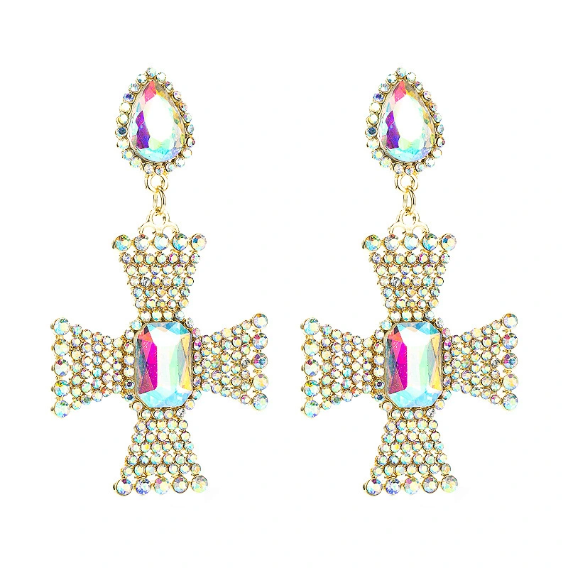 Earrings Retro Court Style Super Flash Drop-shaped Earrings