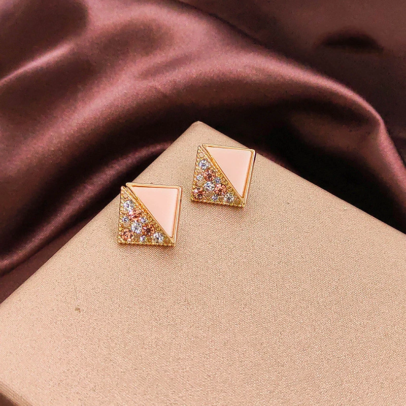 Geometric Irregular Triangle Flash Stud Earrings