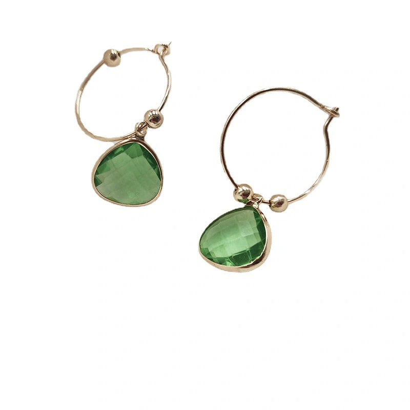 Japanese And Korean Small  Dongdaemun Geometric Green Acrylic Earrings