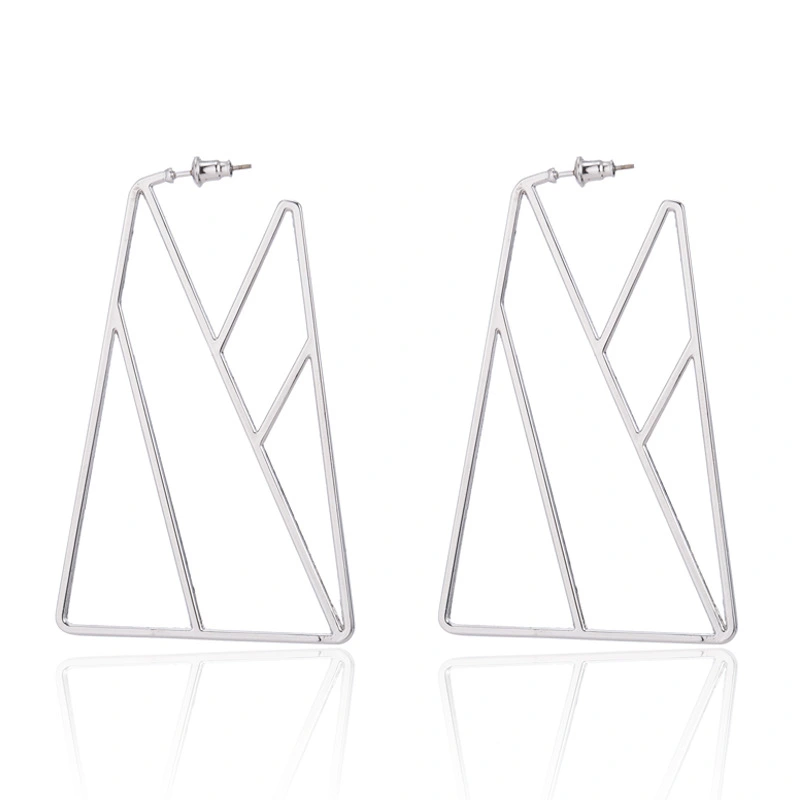 Triangle Geometric Three-dimensional Metal Earrings Creative Earrings