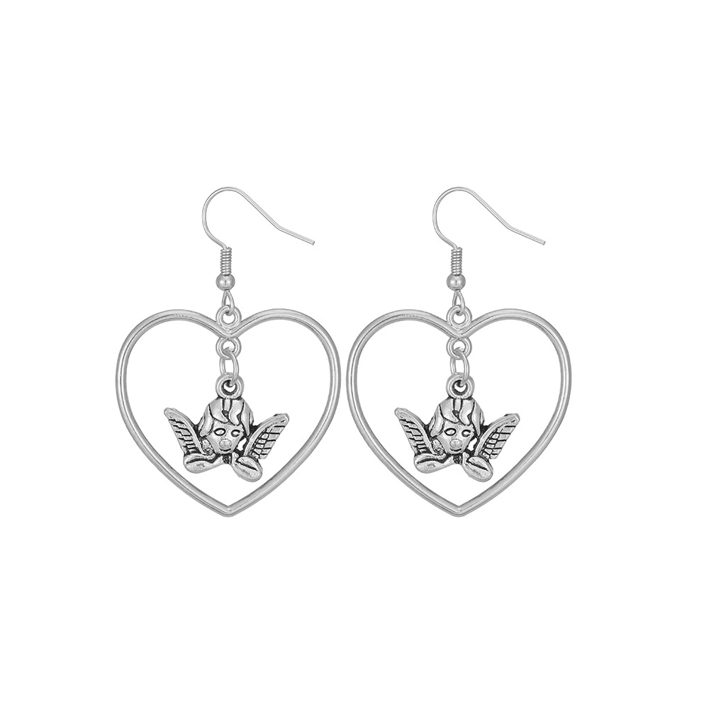 Fashion Angel Cutout Alloy Earrings Earrings