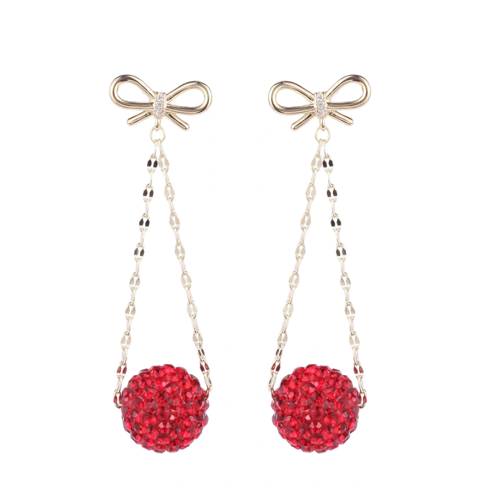 Show Face Thin Three-dimensional Full Diamond Ball Earrings