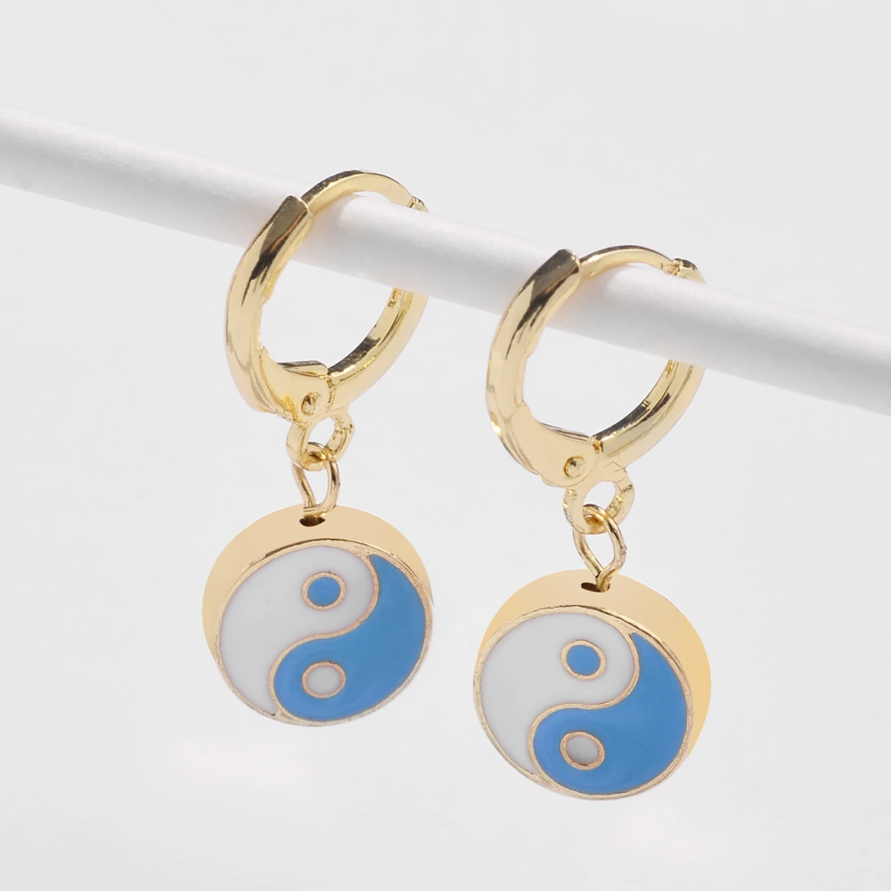 Color Dripping Yin And Yang Gossip Earrings