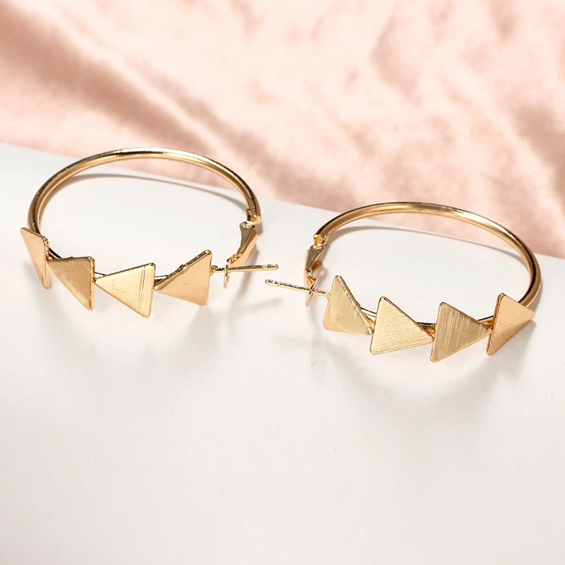 Triangle Hollow Circle Round Earrings