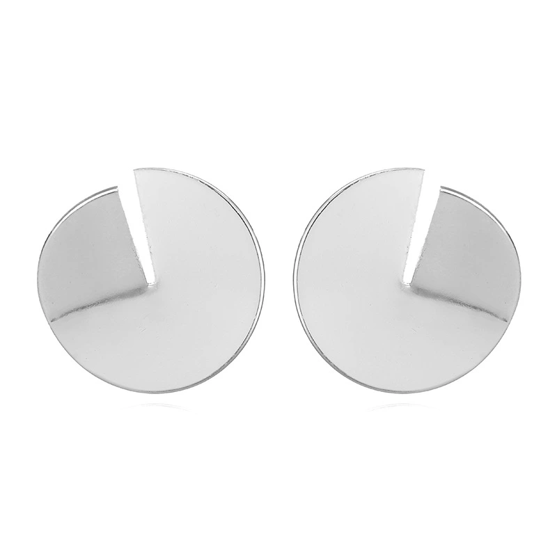 Retro Personality Alloy Metal Disc Earrings