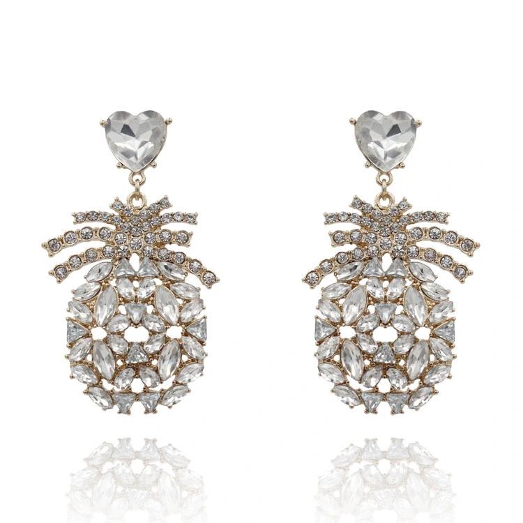 Fruit Pineapple Earrings Alloy Diamond