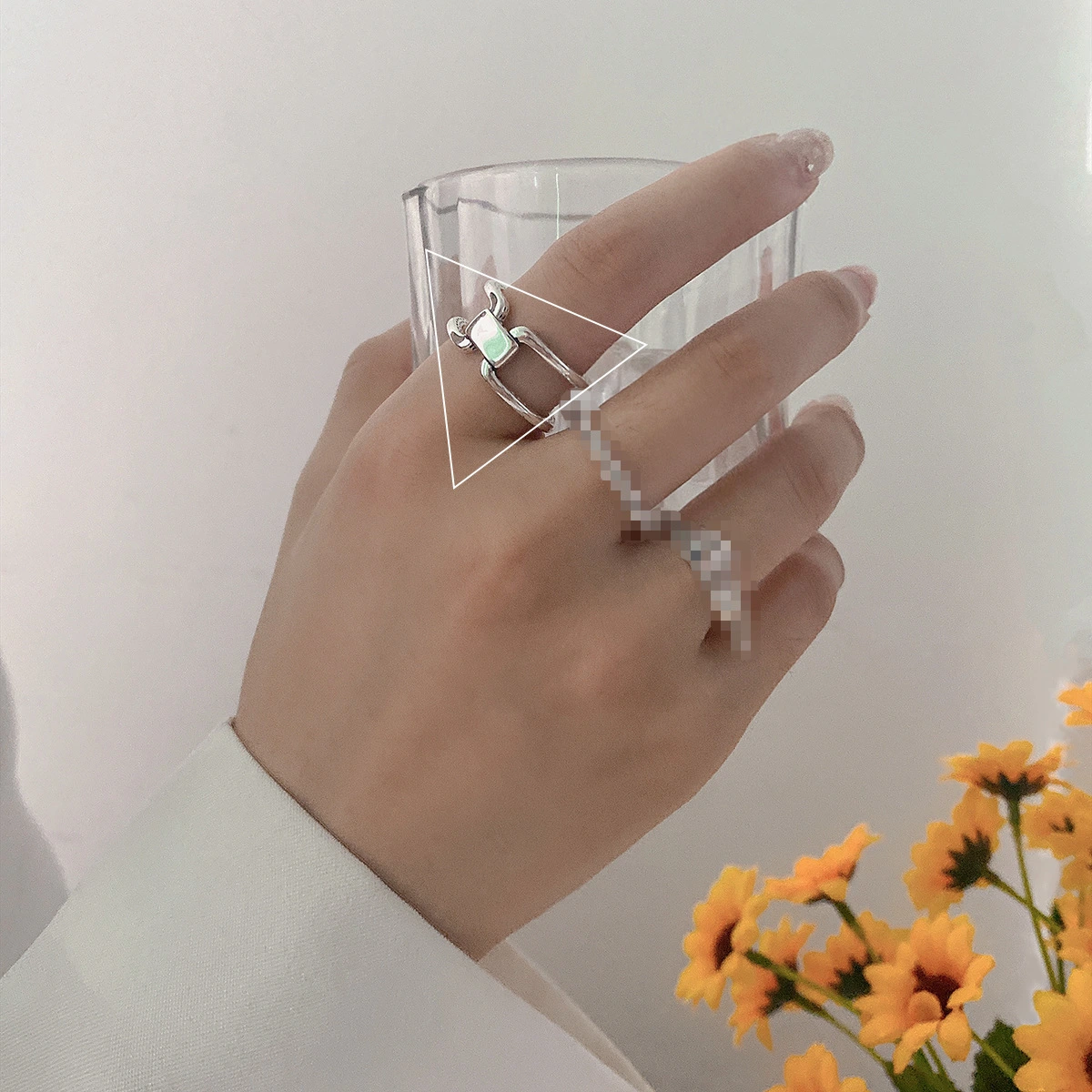 Simple Ins Style Net Red Ring Combination Index Finger Ring Tide