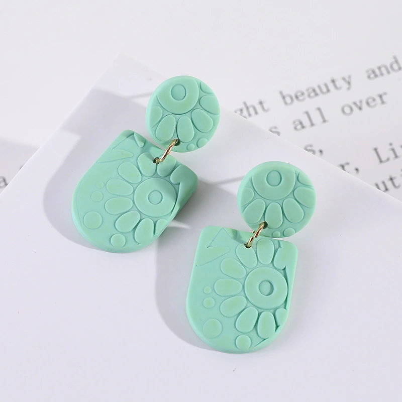 Beautiful Earrings Jewelry Geometric Embossed Sunflower