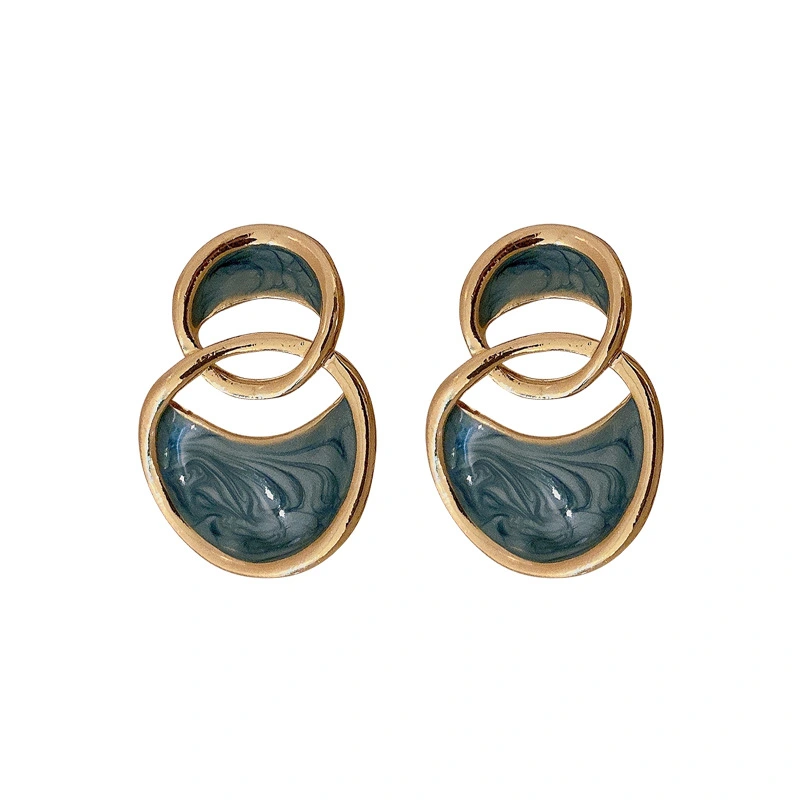 Circle Stud Earrings Hollow Mori Style Hong Kong