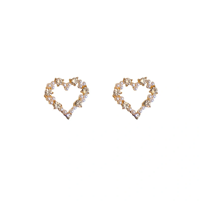 Silver Needle Korean Style Fashion Earrings Hollow Heart