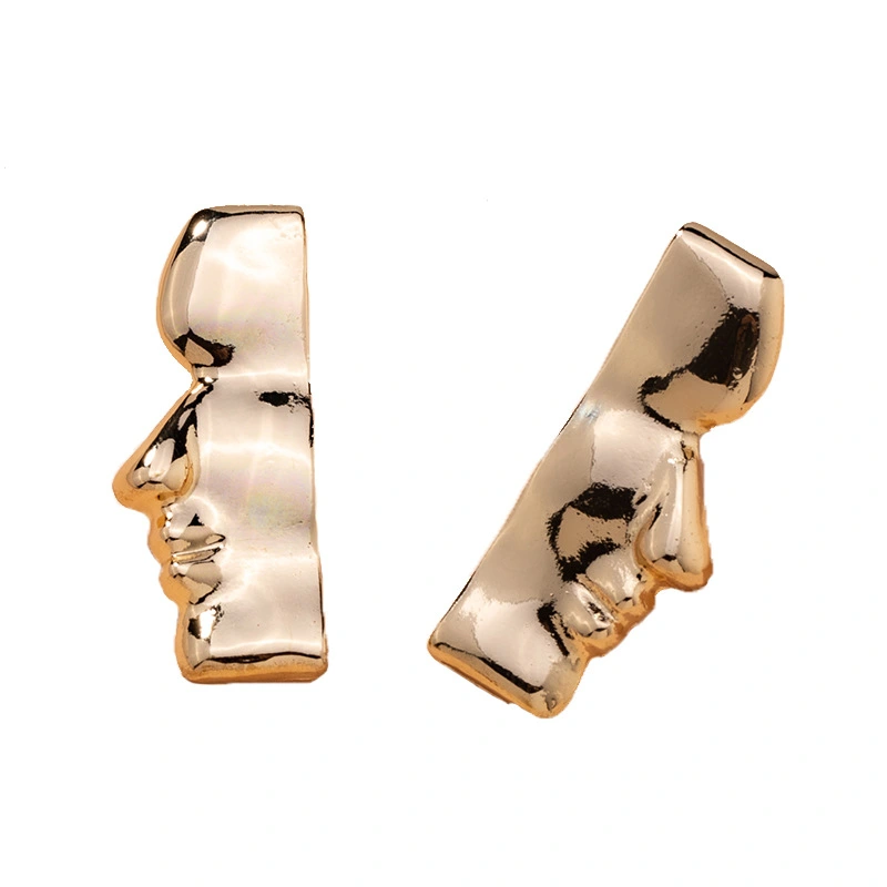 Alloy Fashion Creative Metal Texture Earrings