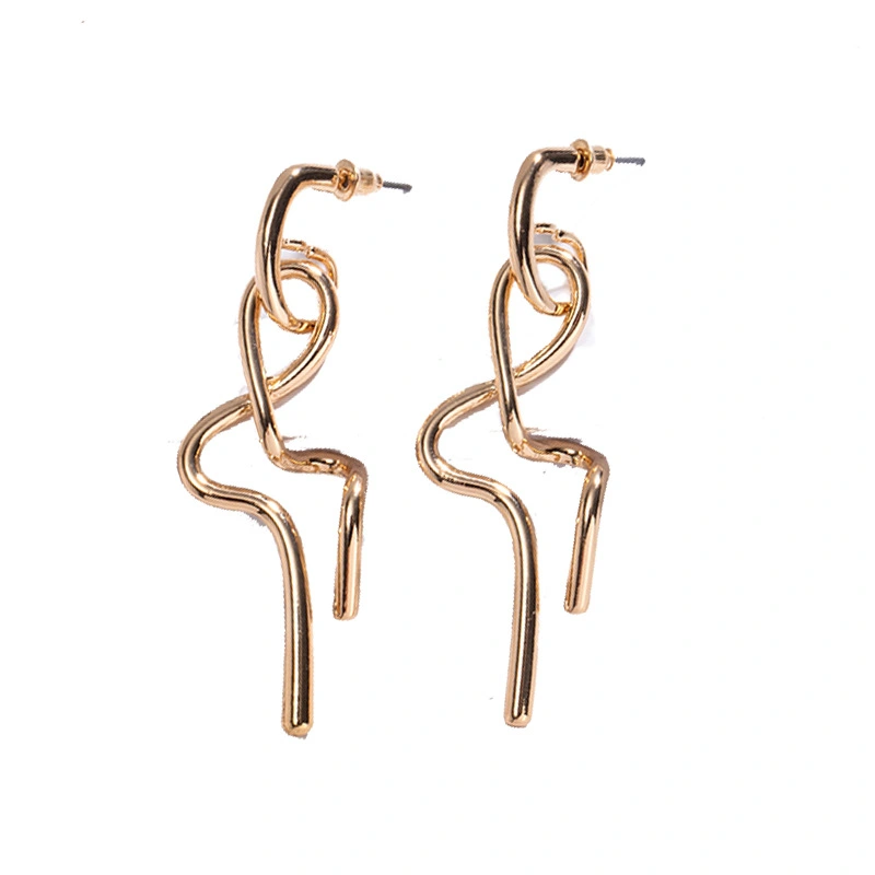 French Geometric Linear Earrings European And American