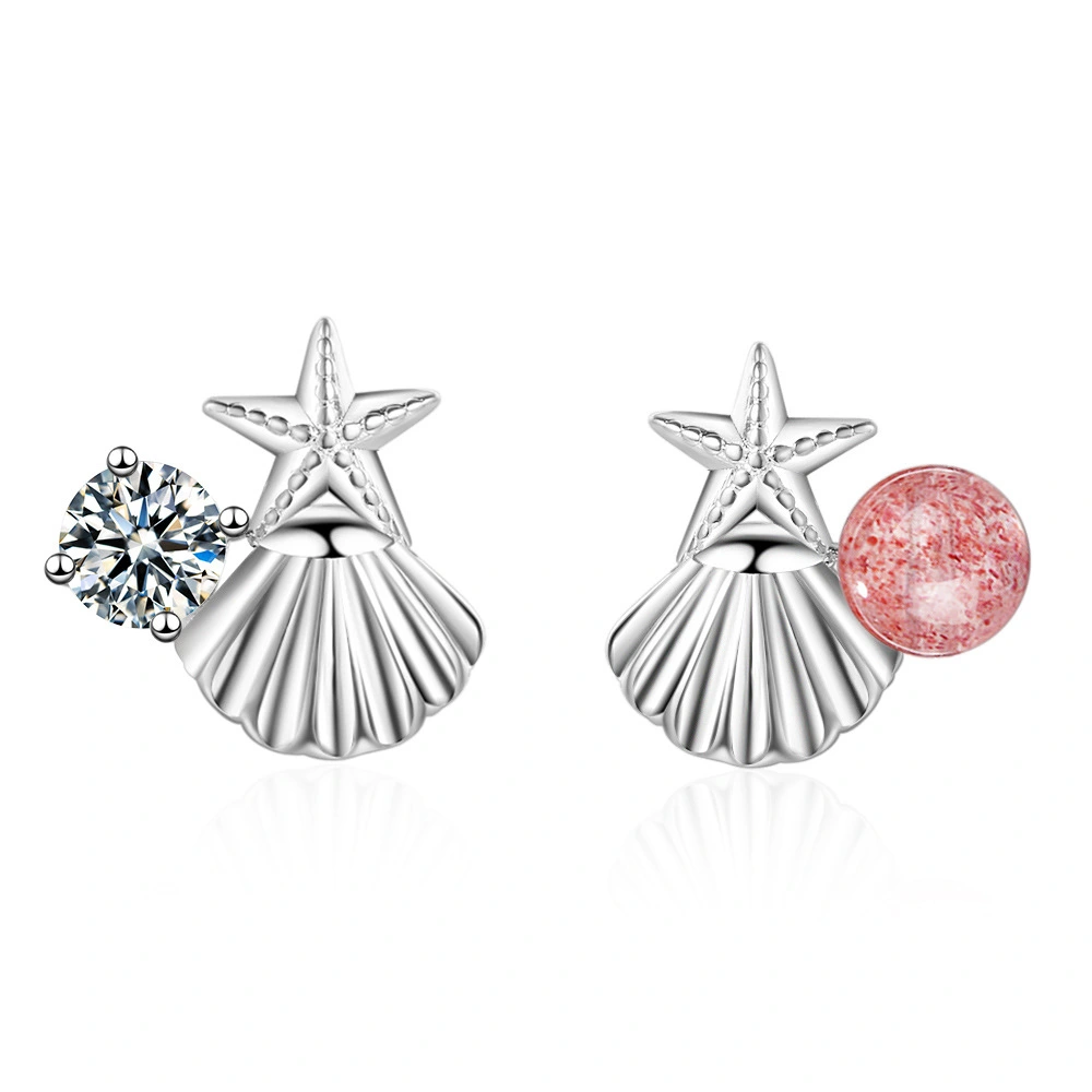 Shell Starfish Earrings Female Simple Students All-match  Sky