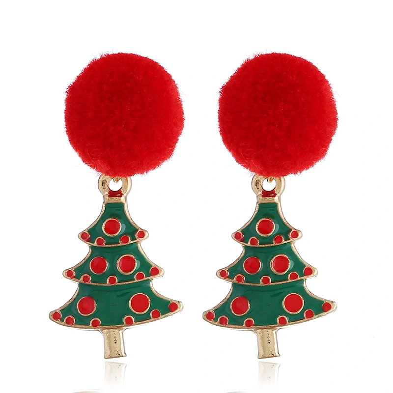 Creative Ladies Christmas Earrings, Personalized Drip Alloy