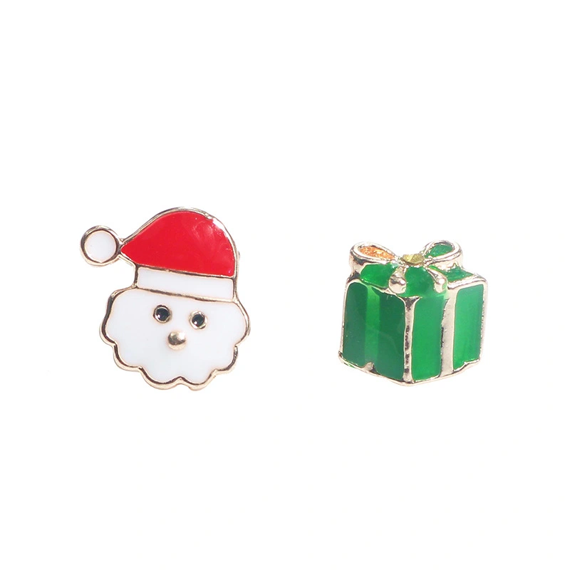 European And American Christmas Elk Stud Earrings Christmas Tree Snowman