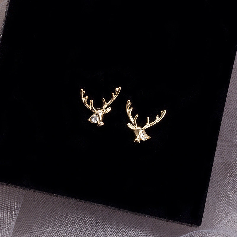 Silver Needle New Yilu Has You Diamond Elk Earrings