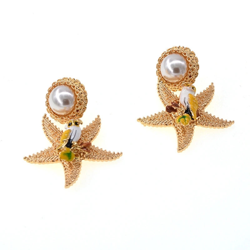 Starfish Pearl Earrings Earrings Korean Fashion Earrings