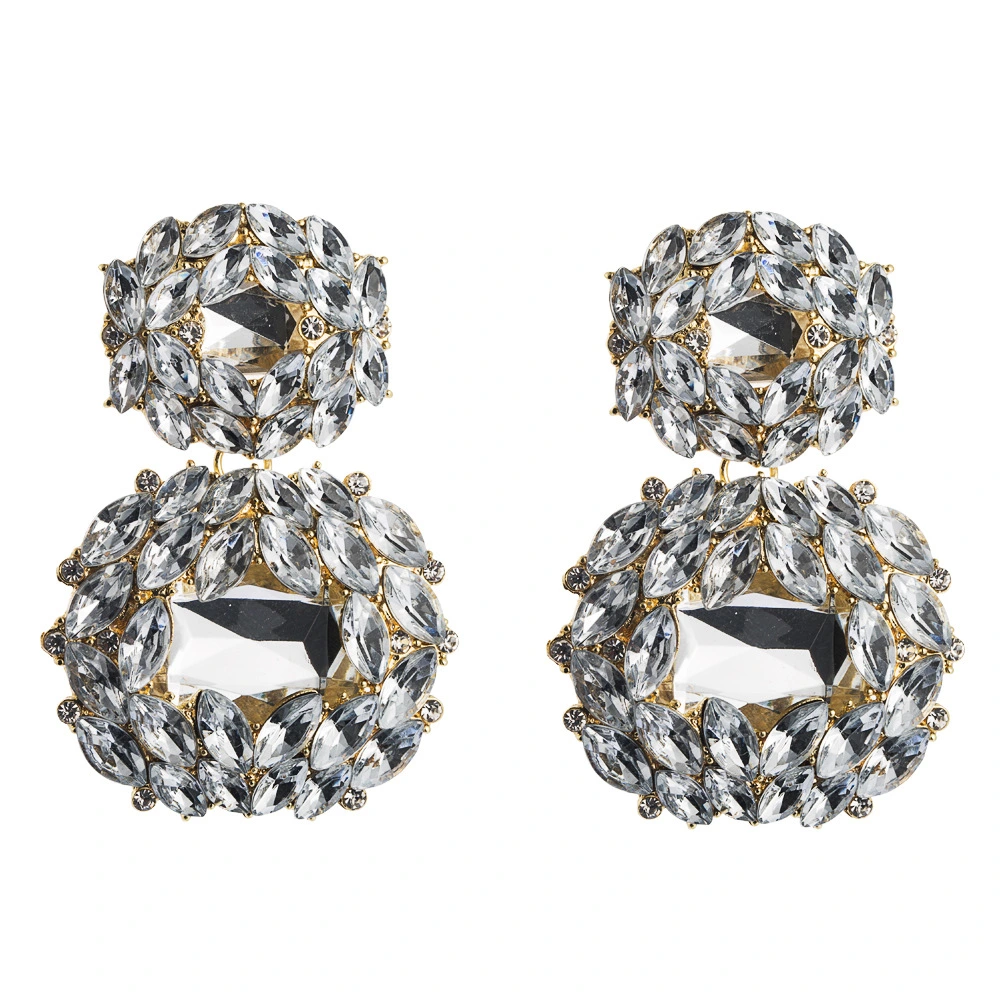 European And American Fashion Female Earrings Exaggerated Alloy Geometry