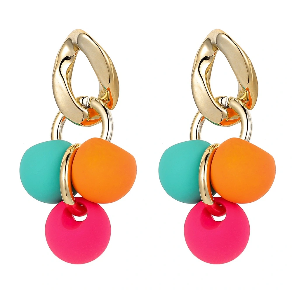 Personalized Fashion Fluorescent Colorful Candy Ball Exaggerated Earrings