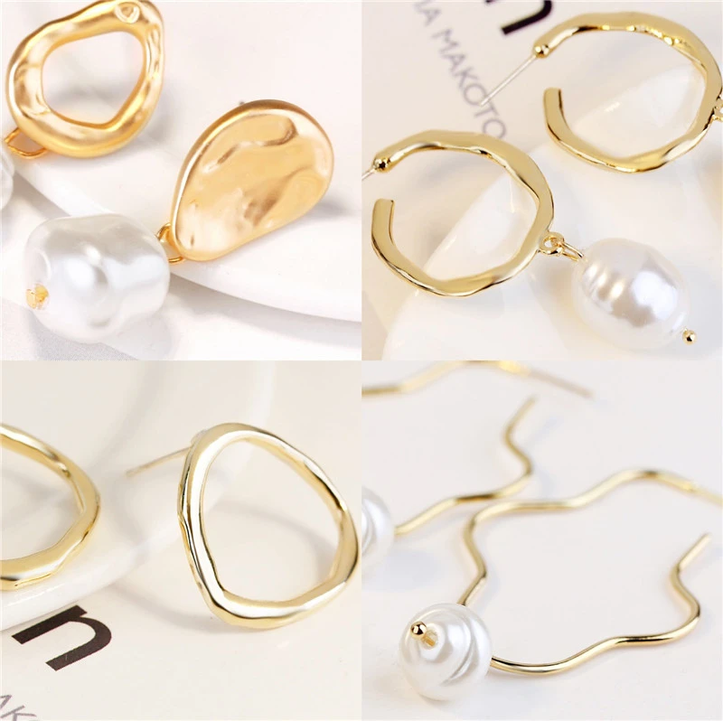 Ladies European And American Pearl Earrings Set Of 4