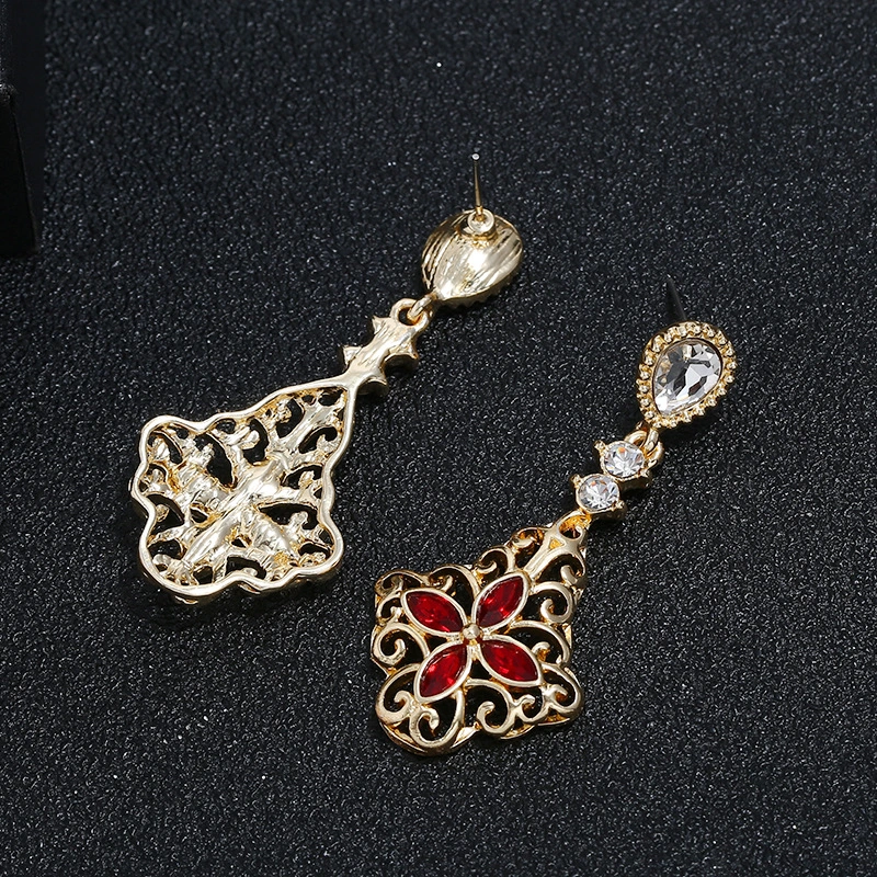 Vintage Fashion Luxury Ruby And Diamond Earrings