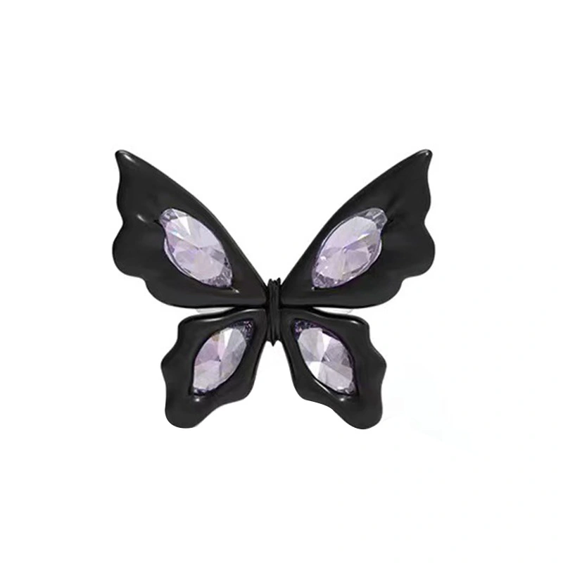 Black Butterfly Earrings Ear Clip Ring