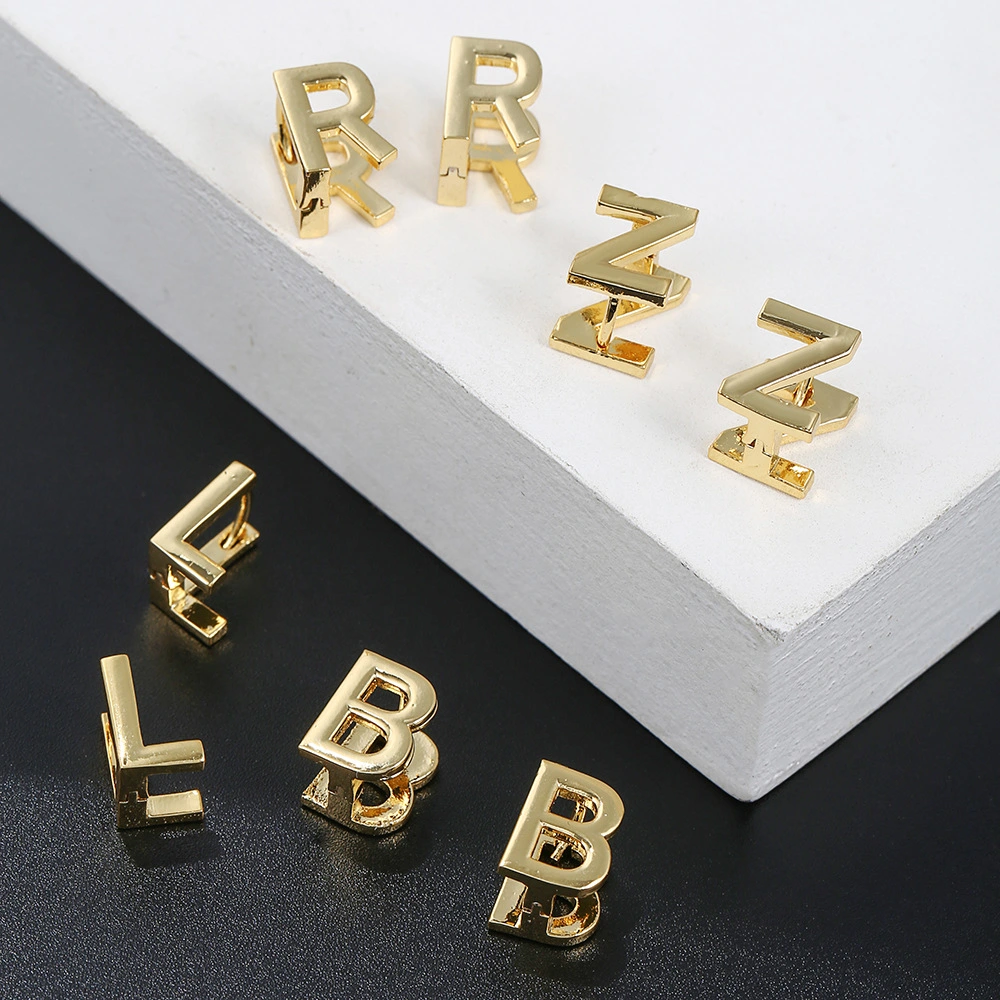 18K Gold Color Preserving Jewelry Name Letter Earrings Earrings