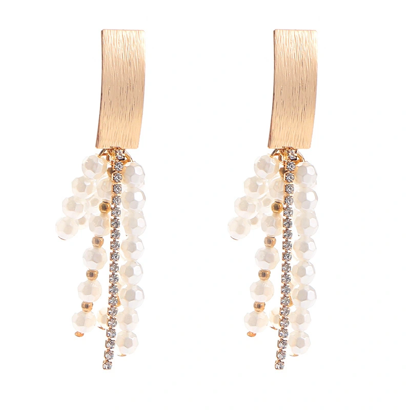 Super Fairy Temperament Zircon Chain Earrings