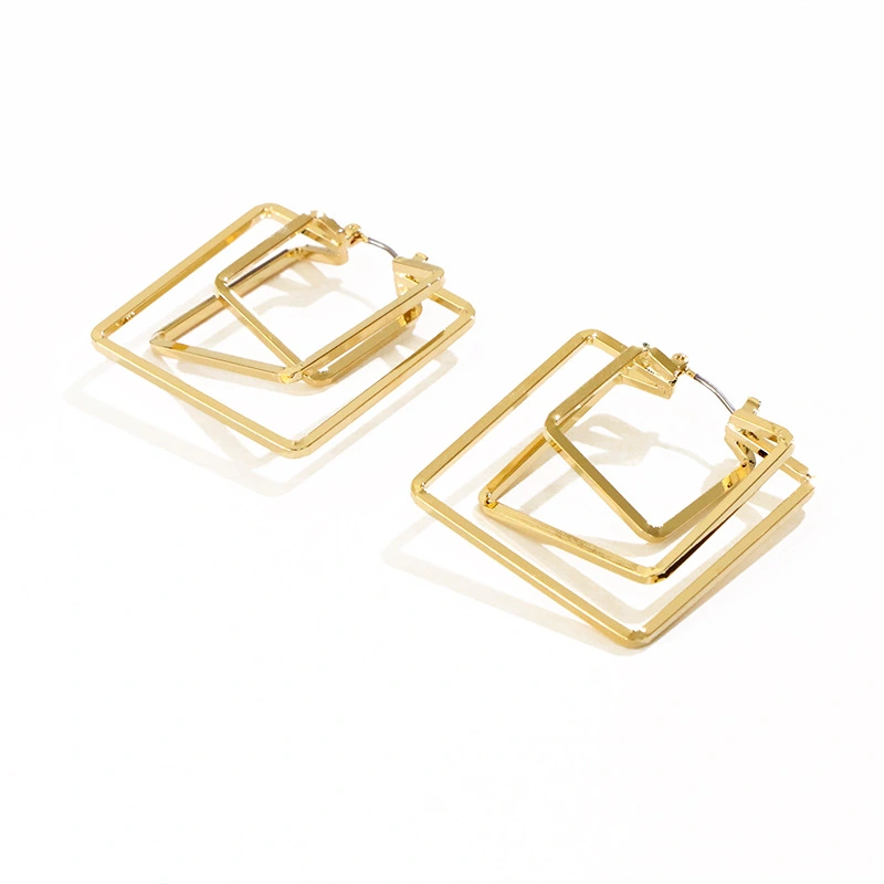 Personality Simple Letter Geometric Square Circle Earrings Fashion