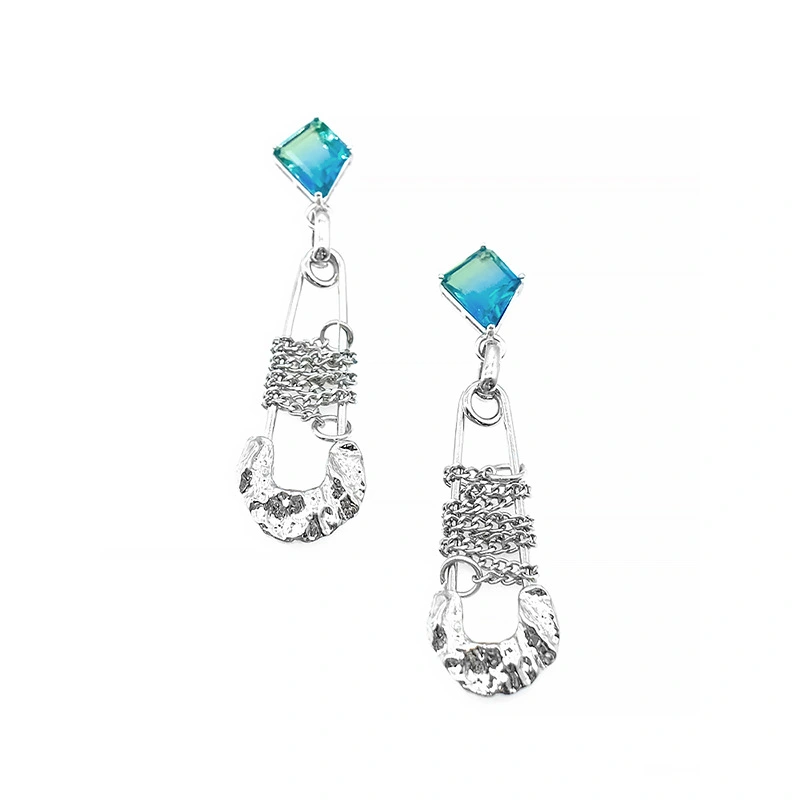 Turquoise Blue Crystal Pair Earring Set