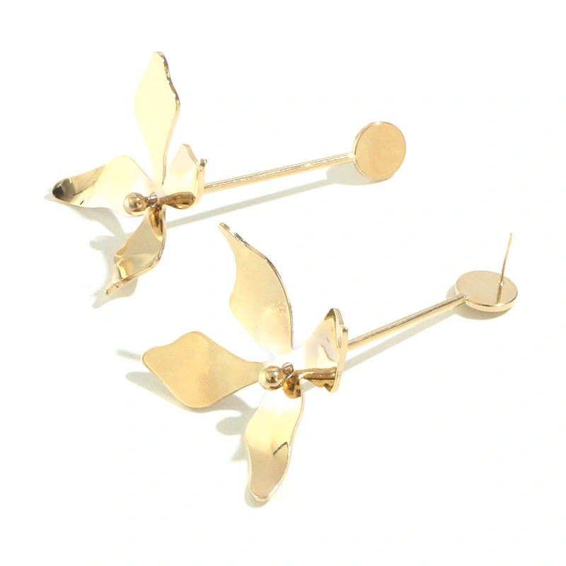 Three-dimensional Alloy Petal Earrings Female Design Sense