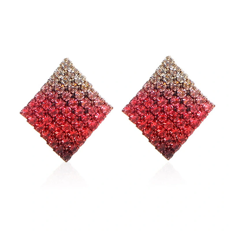 Cross-border Jewelry Fashionable Gradient Diamond Color Haoshi Stud Earrings Women