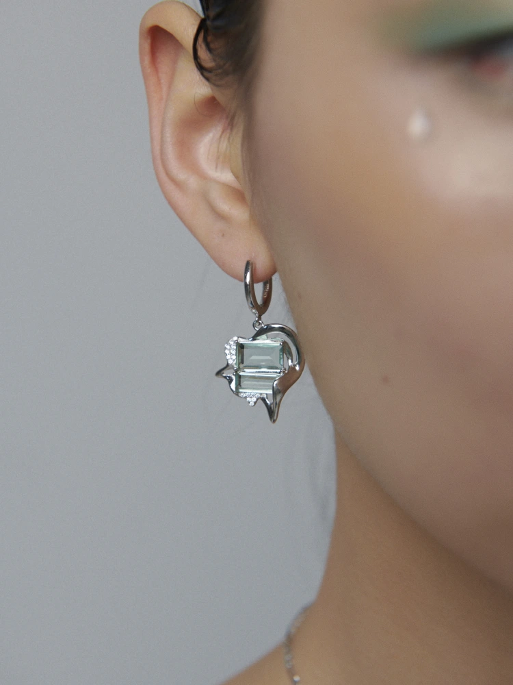 Summer New Products Daydream Series Mint Green Silver Earrings Earrings