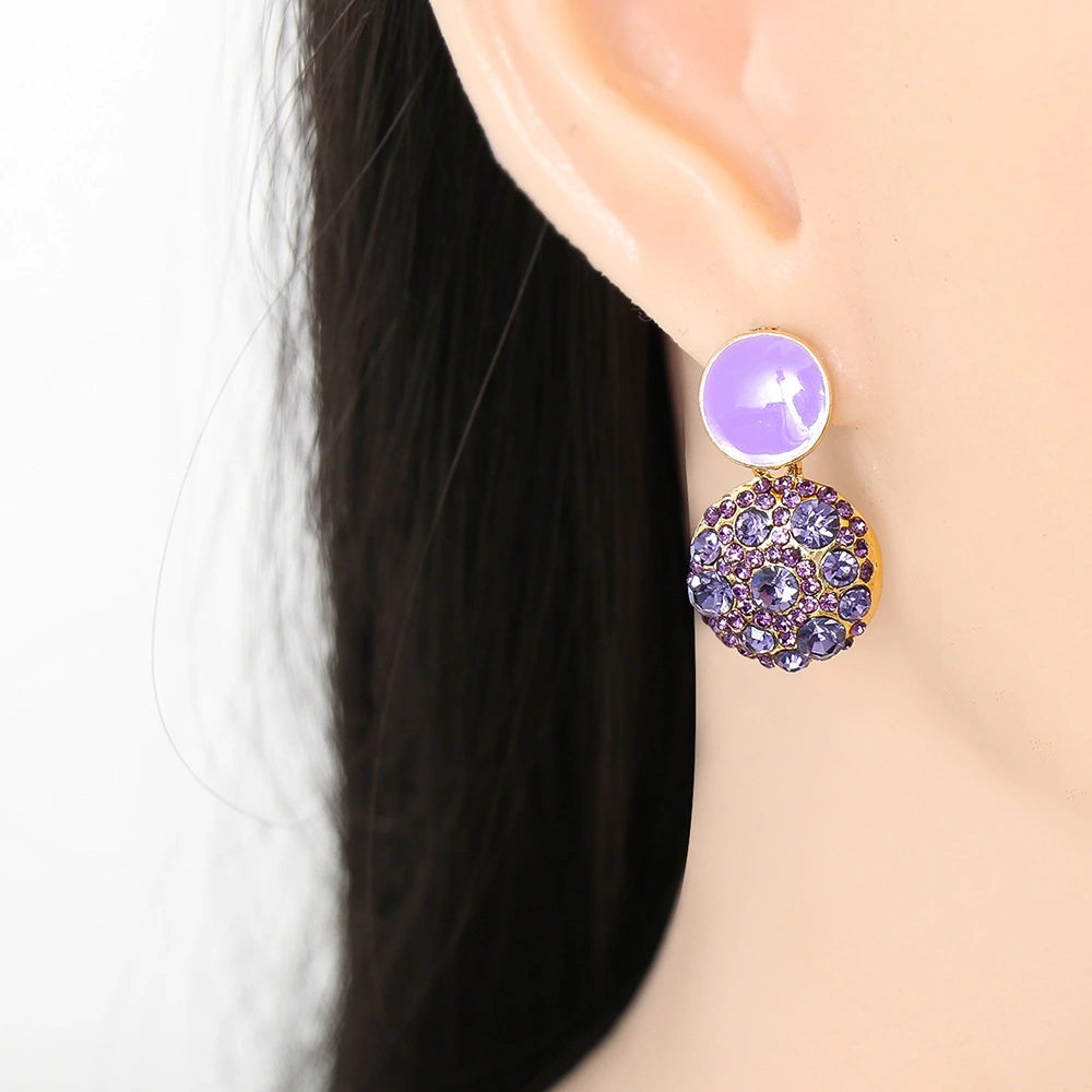 European And American Retro Alloy Geometric Round Female Earrings