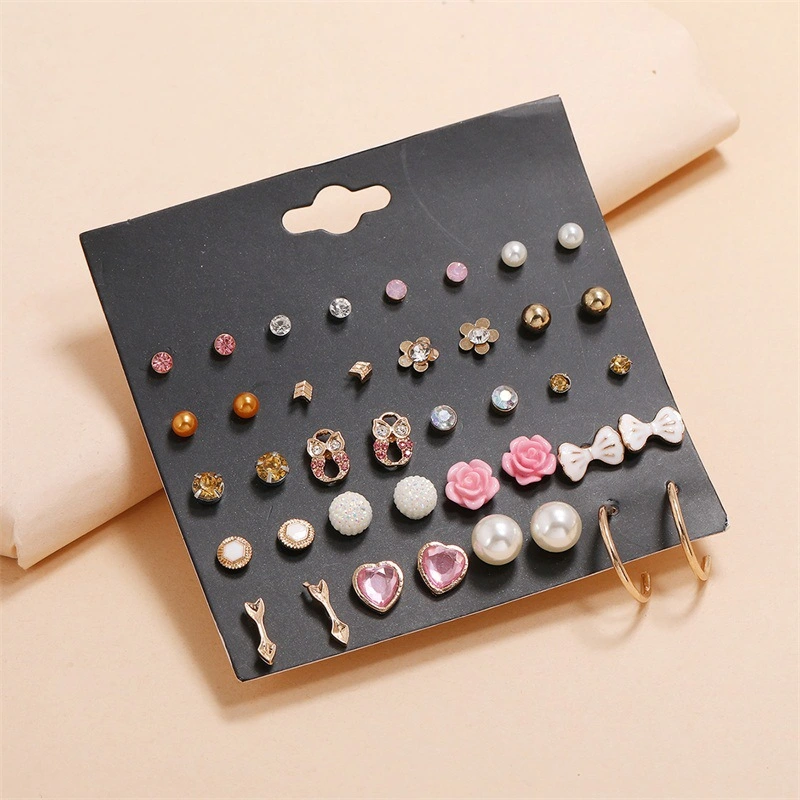 Fashion 20 Pairs Of Plate Pearl Set Earrings