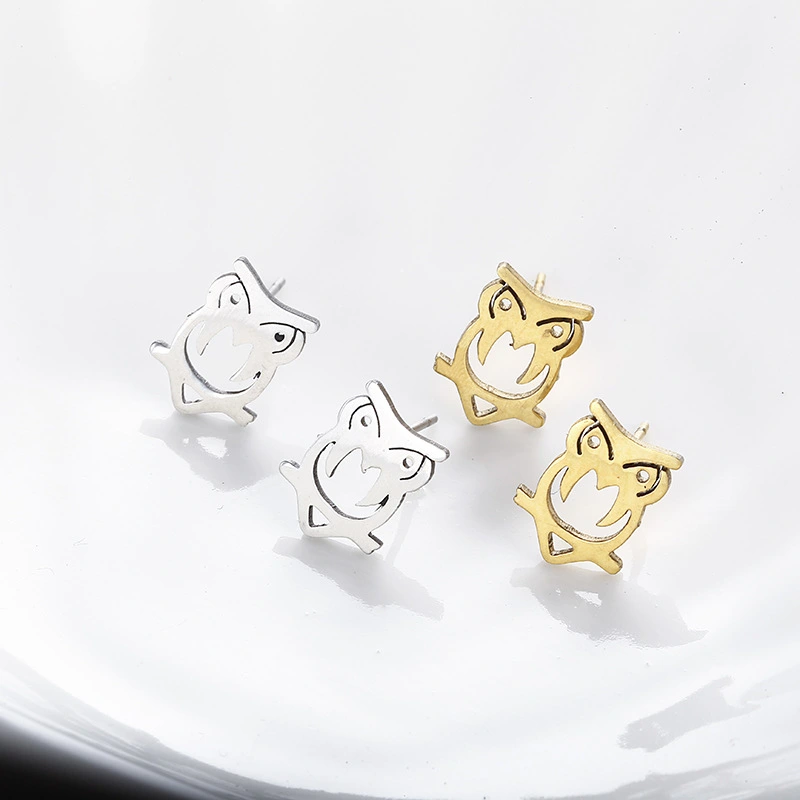 Cute Cartoon Little Owl Gold And Silver Alloy Earrings