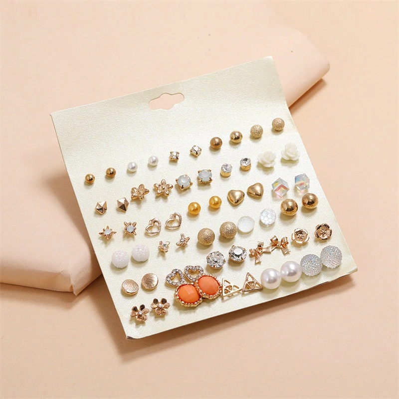 Fashion Flower All-Match 30-Piece Set Earrings