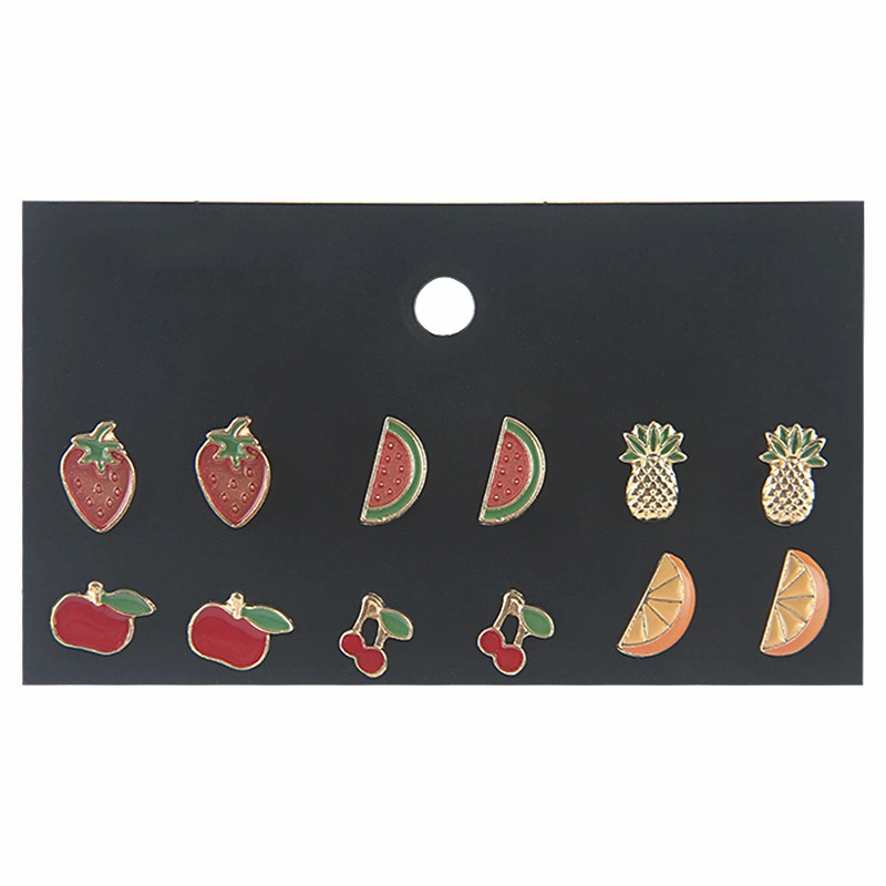 Strawberry Fruit Heart Earrings 6 Pairs