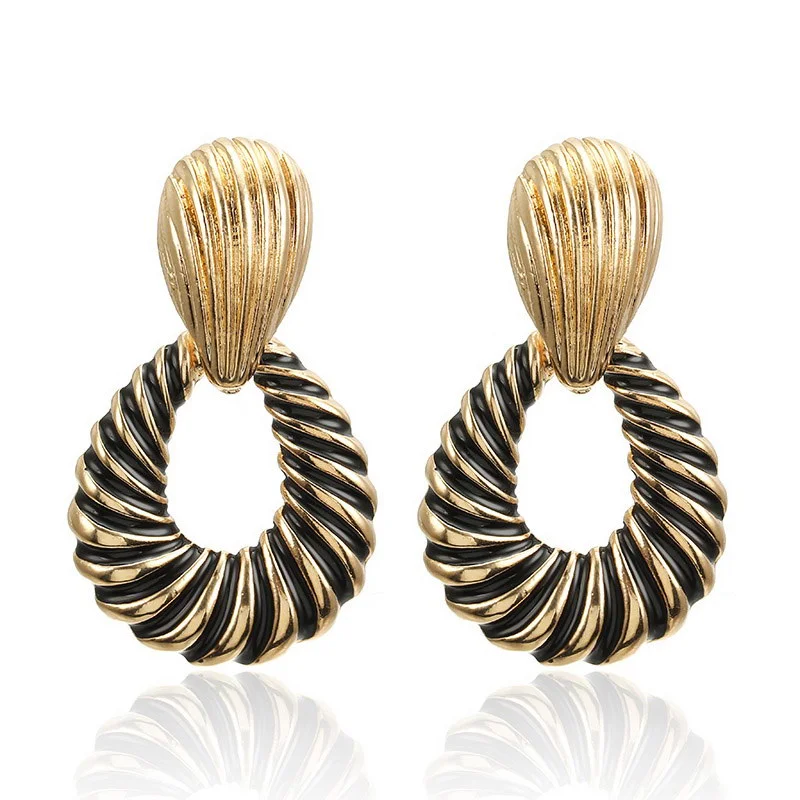 European And American Thread Drop-Shaped Alloy Earrings