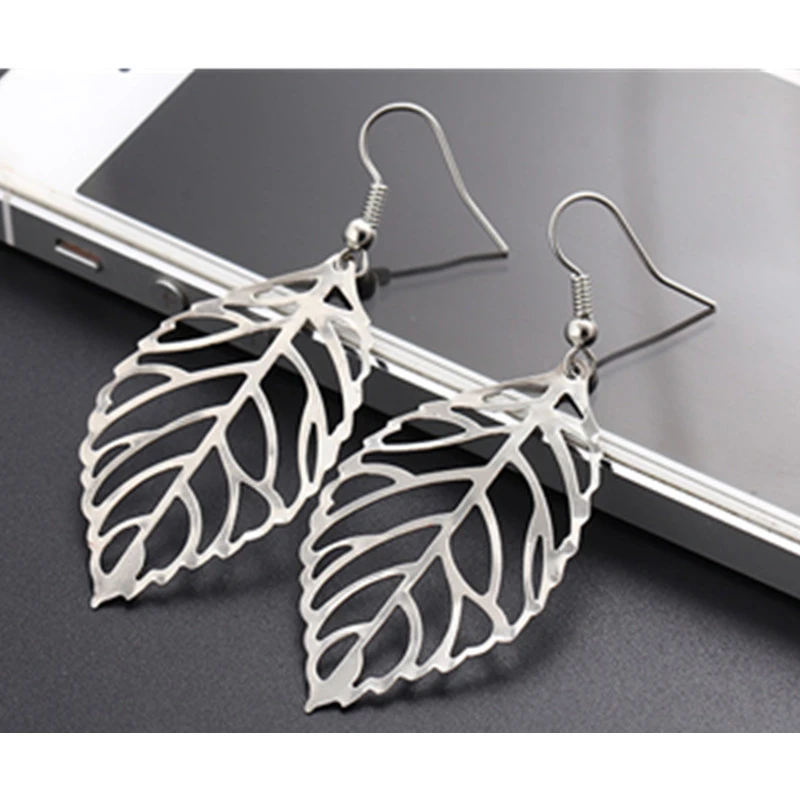 European And American Style Alloy Leaf Earrings