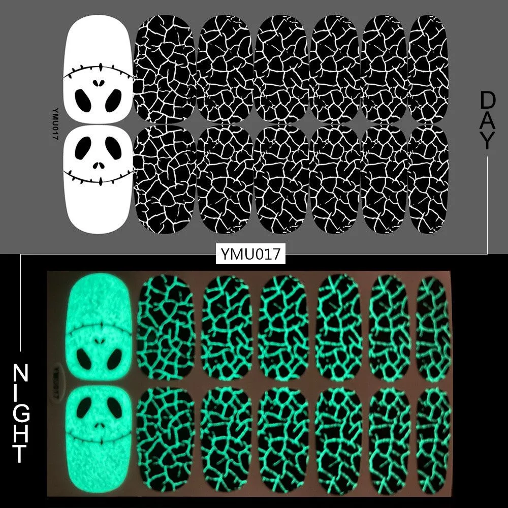 Luminous Halloween Skull Graffiti Sticker Set Of 12