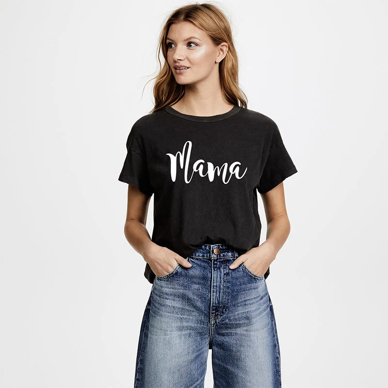 Round Neck Letter Printing Fashion Short-Sleeved Top
