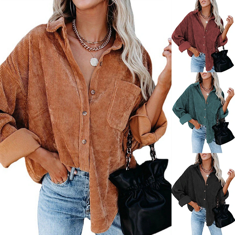 Fall/Winter New Style Ladies Corduroy Loose Casual Shirt