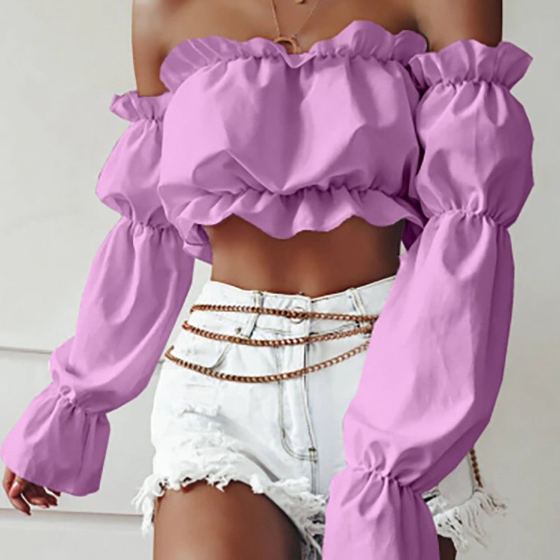 Sexy long-sleeved t-sleeve cropped dress