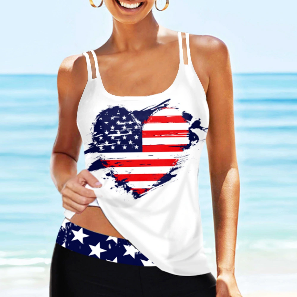 WomenS Knitted American Flag Print European And American Base Sling