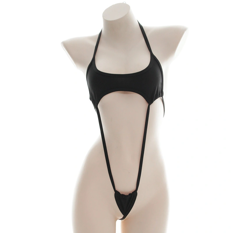 Semi-permeable One-Piece Bikini Set Lace-up Swimsuit Ladies Sexy Lingerie