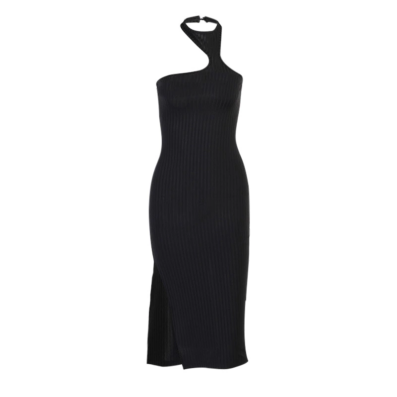 Asymmetrical Off-the-shoulder Split Dress