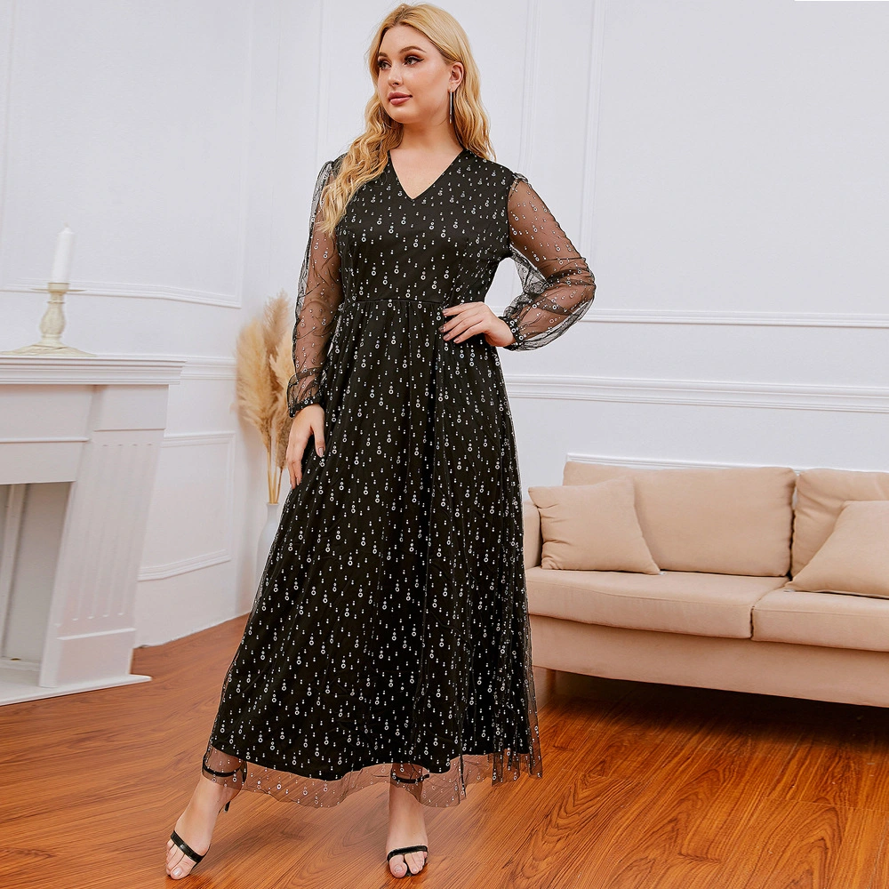 European And American Lace Sequin Dress